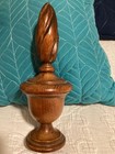 Antique Turned Wood Furniture Finial 8in Original Patina Salvage Reclaimed Twist