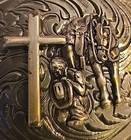 Nocona Silver Tone Praying Cowboy Belt Buckle   Sku9