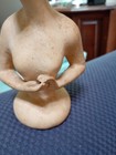 Antique Art Deco German Half Doll Chalkware 1920 s Mohair Pin Cushion Beautiful 