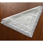 Napkins Lace Edged Linen Vintage White     Set Of 12     16 5  Square    ex Condition