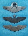 Set Of 3 Full-size Air Force Wings Command Senior   Basic Pilot I21 Hallmarked