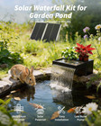 55w Solar Pond Waterfall Spillway With Fountain Pump  304 Stainless Steel   Filt
