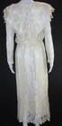 Vtg French Lace Romantic Ivory Lace Satin Wedding Gown Dress Small Cottagecore
