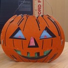 Vintage Halloween Jack-o -lantern Pumpkin Cardboard Lantern  5 5x7x4 5 