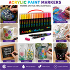 Acrylic Paint Pens 24-120 Colours Dual Tip Waterproof Markers For Rock Wood Arts