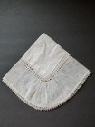 Vtg Wedding Bridal Hankie White Linen Tatted Trim 12 