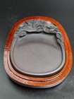                                            Chinese Duanyan Inkstone Eye White Mark Carved Dragon Chase Sun