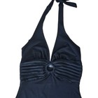 Girls Only Black Halter One-piece Real Y2k Vintage  Size S Style 75943