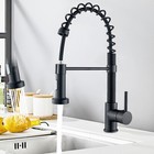 Matte Black Kitchen Faucet Sink Pull Down Sprayer Swivel Mixer Tap Single Handle