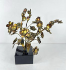 Vintage Brutalist Mcm Metal Flower Sculpture Approx 6    Tall Copper Brass Tone