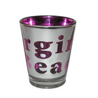 Virginia Beach Souvenir Shot Glass Mirrored Silver Purple Glass