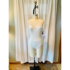 Vintage Jantzen Cable Knit White One Piece Mesh Window Swimsuit  Size 10