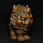 2 4 Inch Chinese Boxwood Hand Carved Kylin Figurine Statue Netsuke Collection