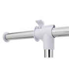 Adjustable Clothing Rolling Garment Clothes Rack Heavy Duty Metal Chrome  White