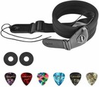 Adjustable Acoustic Electric Guitar Bass Strap 3  Wide Pad Holder 6 Picks Gift