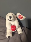 New Coca Cola Polar Bear Vinyl  Ball 8  Plush Stuffed Animal 1998 Play By Play 