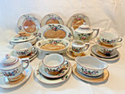 Vintage Child s Tea Set Peach Lusterware 25 Piece Set Made In Japan Mid-century
