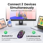 Wireless Usb Optical Mice Gaming Mouse 7 Color Led Backlit Rechargeable For Pc