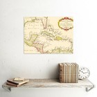 Map Gulf Mexico Caribbean Sea Central America Cuba 1754 France 30x40 Cms Fine Ar