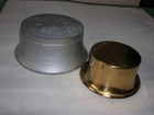 2 Vtg Metal Flower Frogs W holders- 2 3 4 w X 1-1 4 h  brass    3 3 4w  X 1 5 h