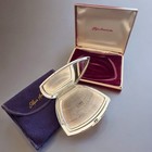 Vtg Elgin American Sterling Silver Floral Powder Compact Original Box Pouch Puff