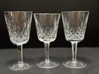 3 Waterford Crystal Lismore Water Goblets Glasses Vintage Irish Crystal As Is