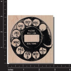 Wood Rubber Stamp  Vintage Phone Dial  Retro  Telephone Call  Talk  Phone  Media