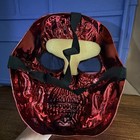 Red Adjustable Metallic Skull Full Face Mask Halloween Costume One Size Plastic