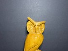 Vintage 1980 Artist Signed Decorative Rustic Hand Carved Wooden Owl Figurine 6 