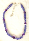 Artisan Tanzanite   Amethyst Necklace Bracelet Earrings Set 925 Sterling Silver