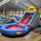 23ft Commercial Large Pvc Inflatable Bounce House Double Water Slides Water Park