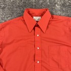 Vintage Arrow Shirt Mens 17 34 Orange Long Sleeve Button Up Kent Collection 70s