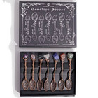 Witch Spoons Set Natural Gemstones Crystal Tools Wiccan Pagan Gift Boxed Decor