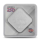 25 Gram Sunshine America250 Buffalo Square Silver Bar  new  In Card 