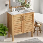 30  Retro Bathroom Vanity With Ceramic Sink bathroom Cabinet W 2 Soft-close Door