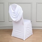 White Swag Back Ruched Fitted Premium Spandex Banquet Chair Cover Party Supplies