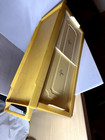 Vintage Mid Century Plastic Sliding Door Storage Cabinet 70s Gold