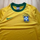Nike Brazil 2014 World Cup Home Shirt Dri-fit Yellow Green Cbf Mens Small Read 
