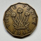 1943 Uk 3 Pence - Coin  d-047