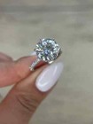 3 20ct Round Lab Grown cvd Accents Ring For Women Engagement Ring 14k White Gold