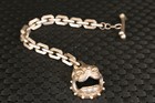 Chinese Tibet Silver Hand Carving Dog Statue Bracelet Cool Man Jewel Gift