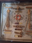 Vintage Sailors Knots Nautical Tools Shadow Box Wood Framed Wall Art 24 5 X 12 5