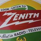 Vintage Zenith Radio Television Sign - Tv Advertising Porcelain Gas Sign