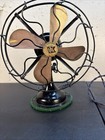 Antique Home Office Us Cast Iron Brass Blade Robbins Myers Oscillating Motor Fan