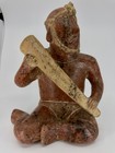 Pre Columbian Seated Terracotta Male Warrior