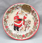 Vintage Hallmark Set Of 2 Christmas Paper Plates 7    Bowls 6 5  Santa W Animals