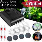 350 Gallon Adjustable Silent Air Pump 8w Large Aquarium Fish Tank 4 Outlet