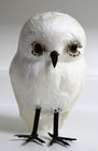 White Feather Owl Figure W  Brown Eyes 9  Lightweight Foam Snowy Owl Bird Decor