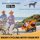 Pet Bike Trailer Easy Folding Quick-release Wheels Non-slip Floor Built-in Leash