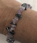 Anklet Bracelet 925 Sterling Silver Chip Amethyst Hematite Rose Quartz 8 5 